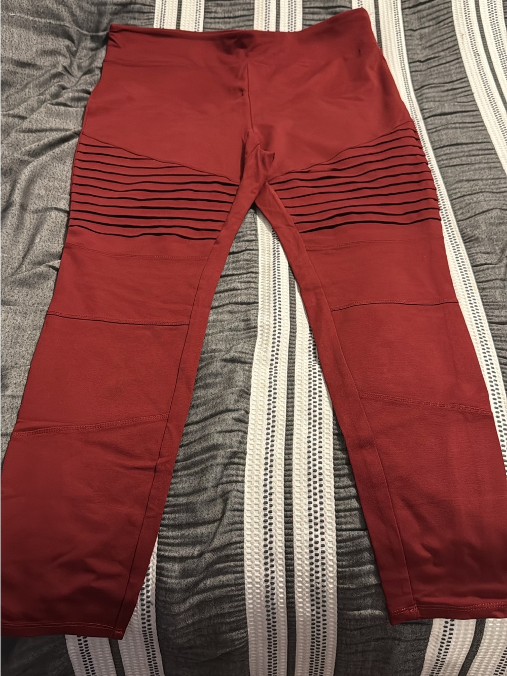 LuLaRoe Luxe Red Moto Leggings - Picture 1 of 1